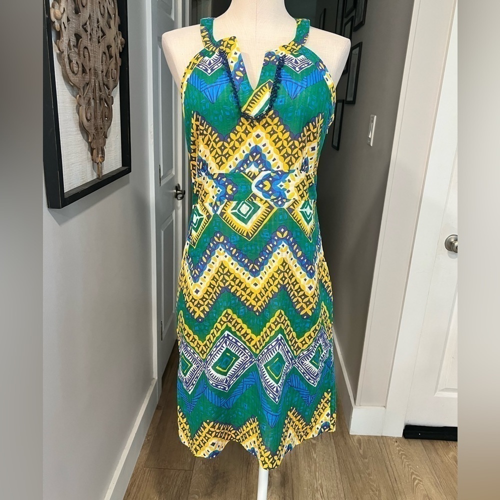 Jade Multicolor And Multi Pattern Sheath Dress Wi… - image 2